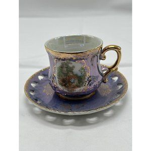 vintage UTC china deep pearl pink hand painted, New Romance made In Japan